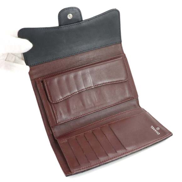 Chanel Matelasse Tri-fold Long Wallet, Lambskin, Black, A31506, Silver Hardware - Picture 6 of 9